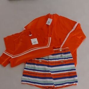 Janie and Jack Orange Kids Matching Set